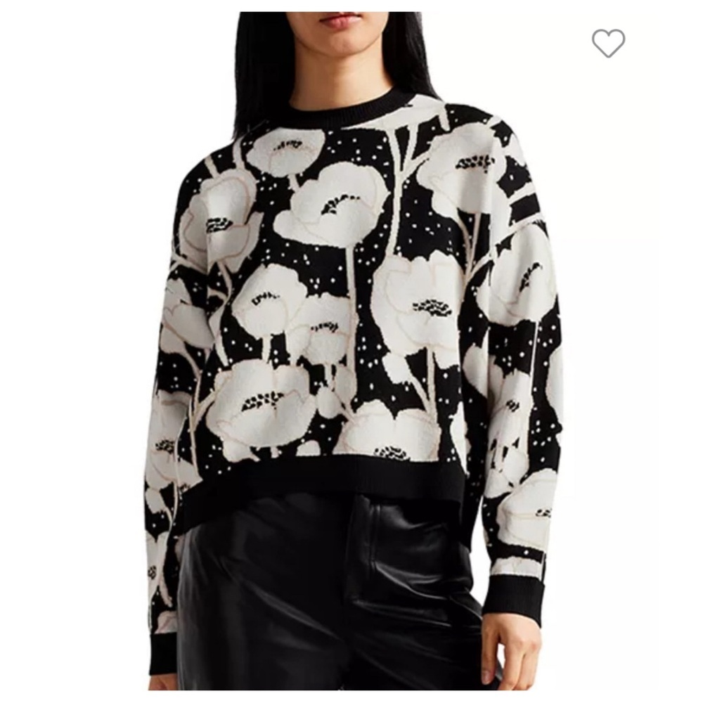 Ted Baker Pipha Cropped Jacquard Sweater - Picture 4 of 10
